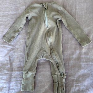 Little Lott Latte Double-Zippered Onesie